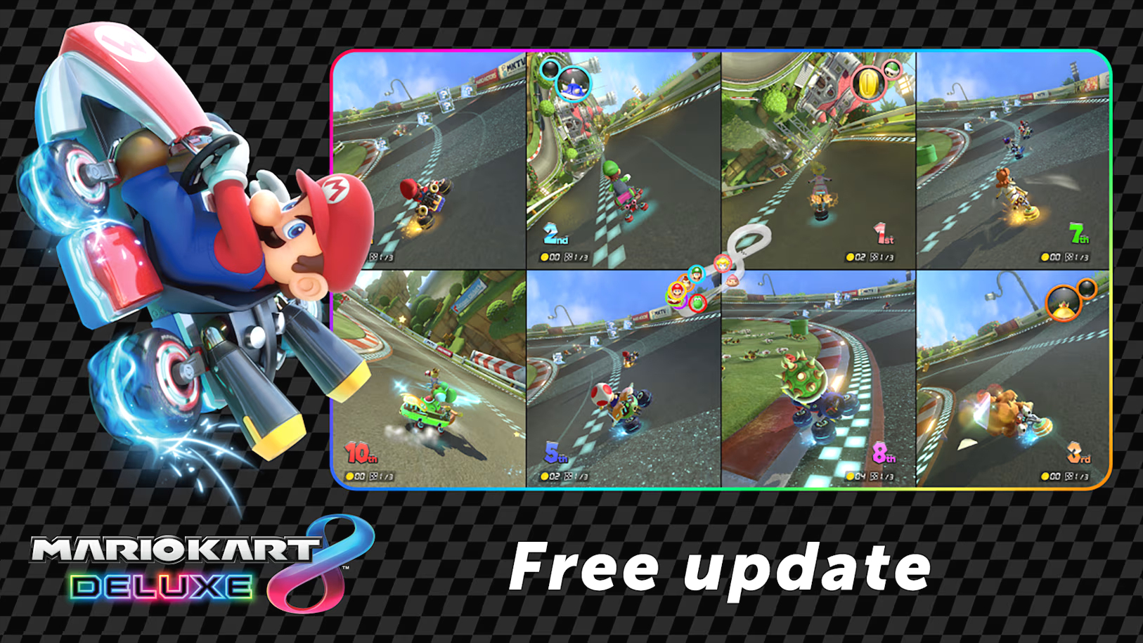 Mario Kart 8 Deluxe teknik geliştirmeler ve 8 oyuncu için Switch 2 destek sağlar